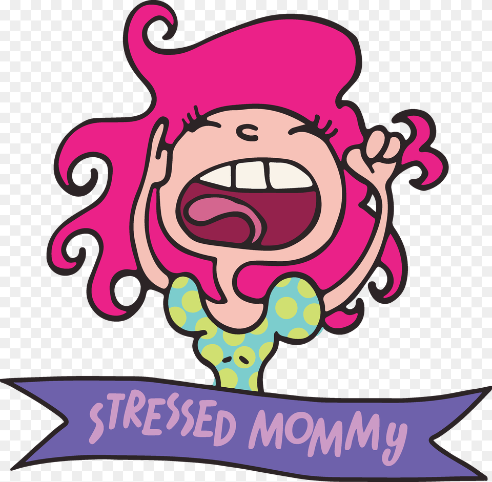 Start Here Stressed Mom Cartoon, Baby, Person, Sticker Png