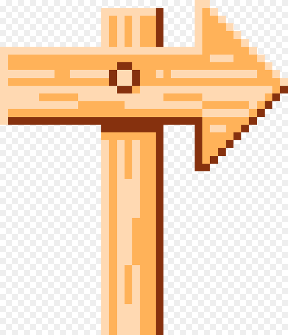 Start Level Signpost Pixel Art De Anjo, Cross, Symbol, Wood Png Image