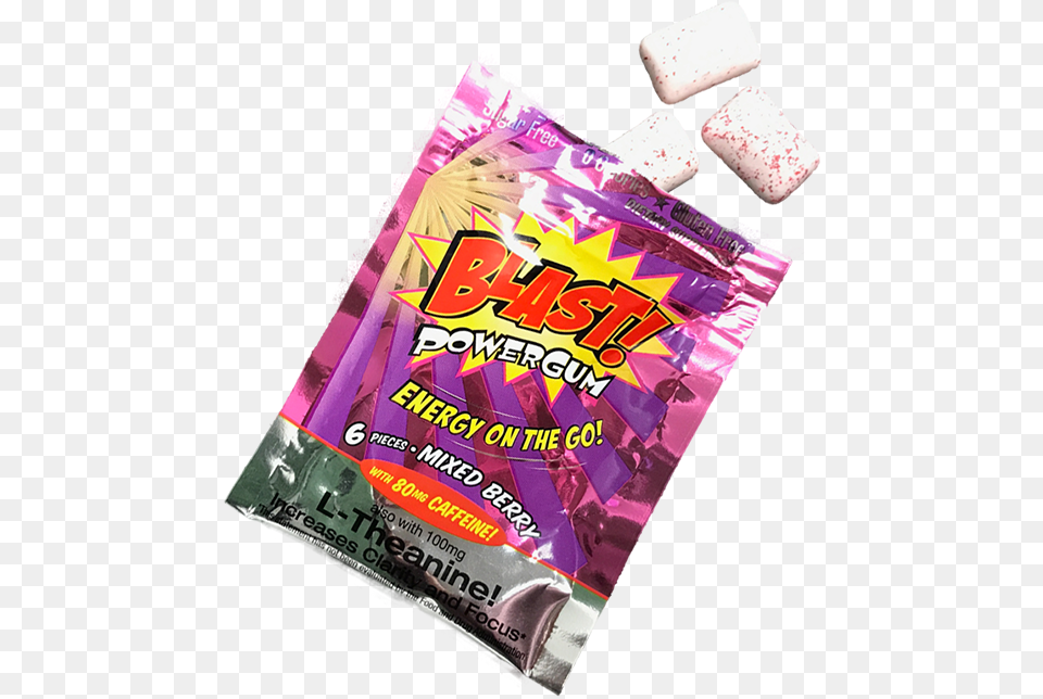 Start The Experience Blast Power Gum Blast Power Gum Mango Flavor With, Advertisement, Poster, Food, Sweets Free Png Download
