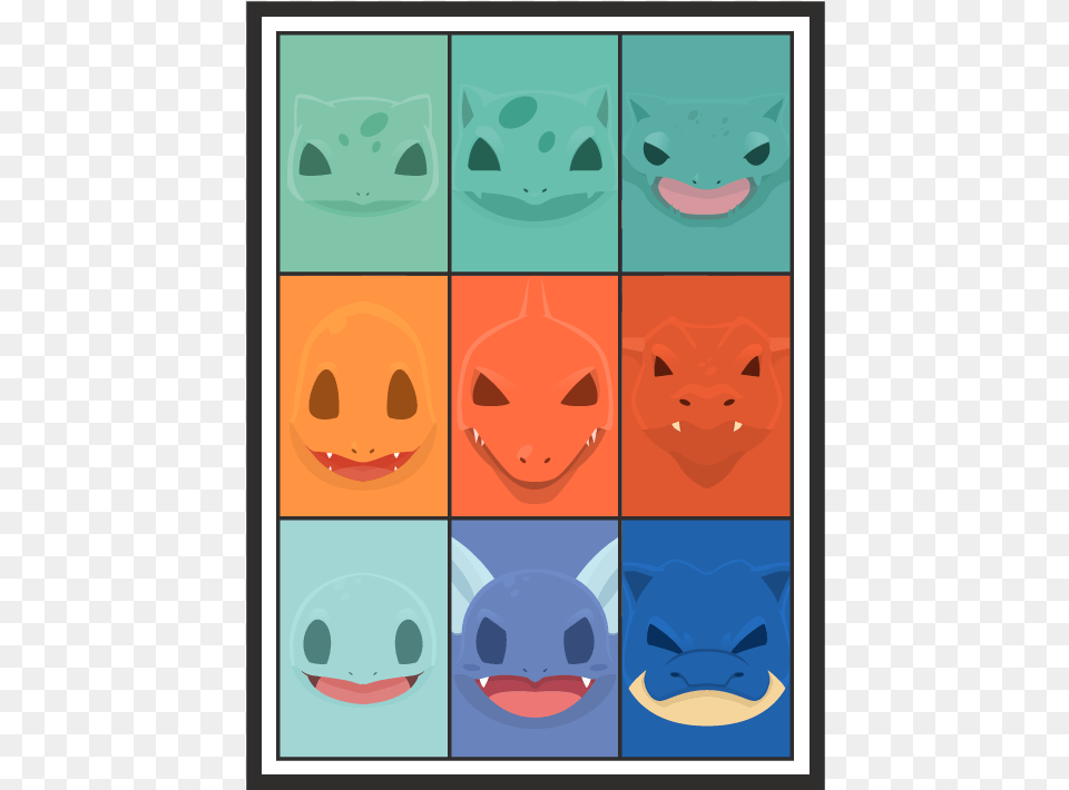 Starter Pokemon Vector Minimalist, Art, Collage, Face, Person Png Image