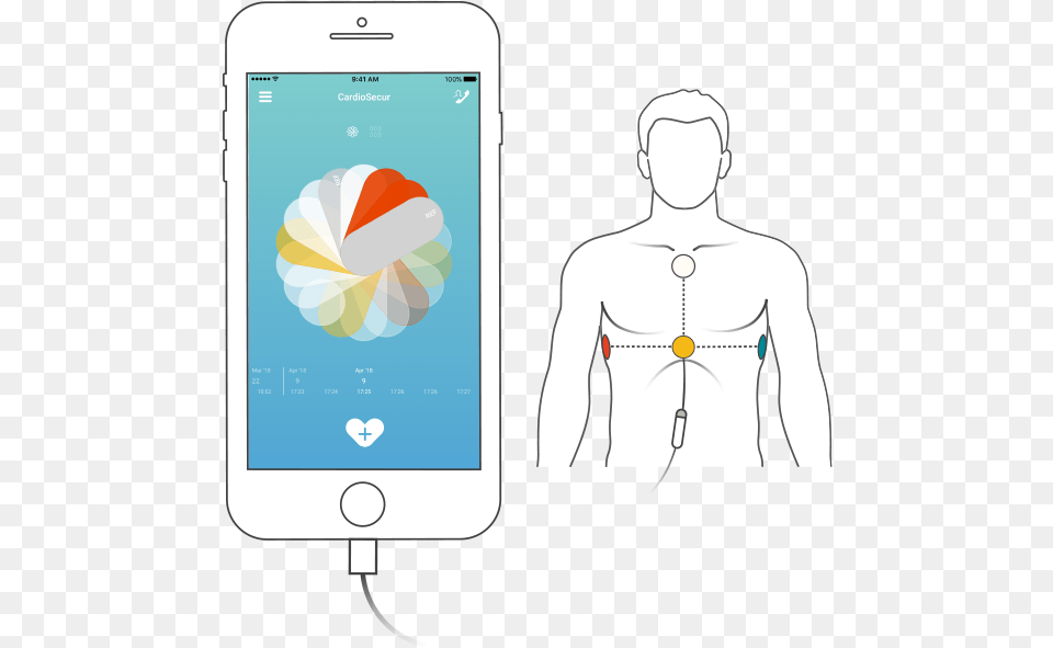 Starting The 10 Second Ecg Recording In The Cardiosecur Illustration, Adult, Electronics, Male, Man Free Png