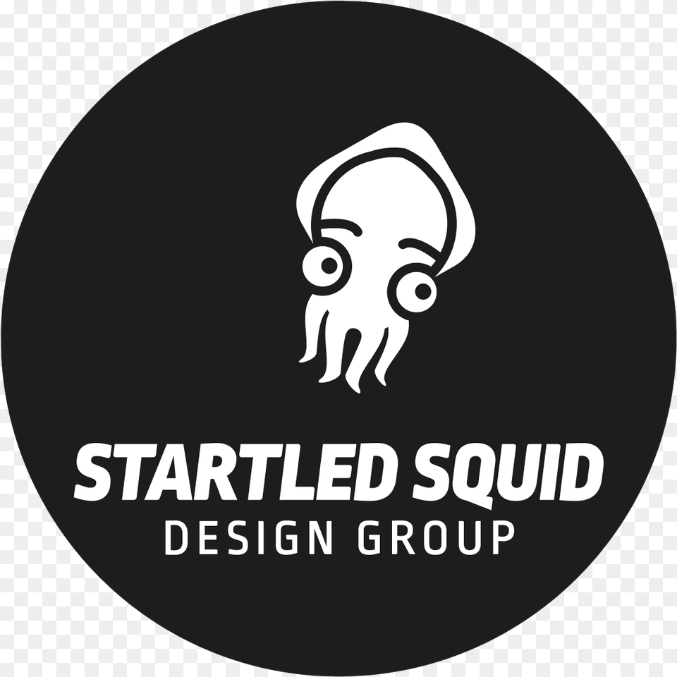 Startled Squid Design Group Graphic Design, Logo, Sticker, Face, Head Free Transparent Png