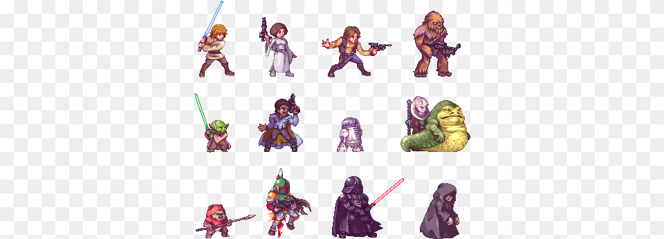 Starwarsfandomspixel Artyodachewbaccadarth Vaderr2d2 32 Bit Pixel Art 16 Bit, Book, Comics, Publication, Baby Png Image