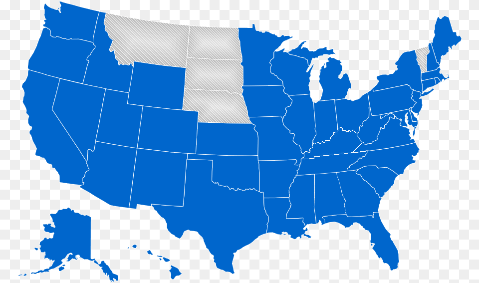 State Connections Map Blue United States Map, Chart, Plot, Atlas, Diagram Free Png Download