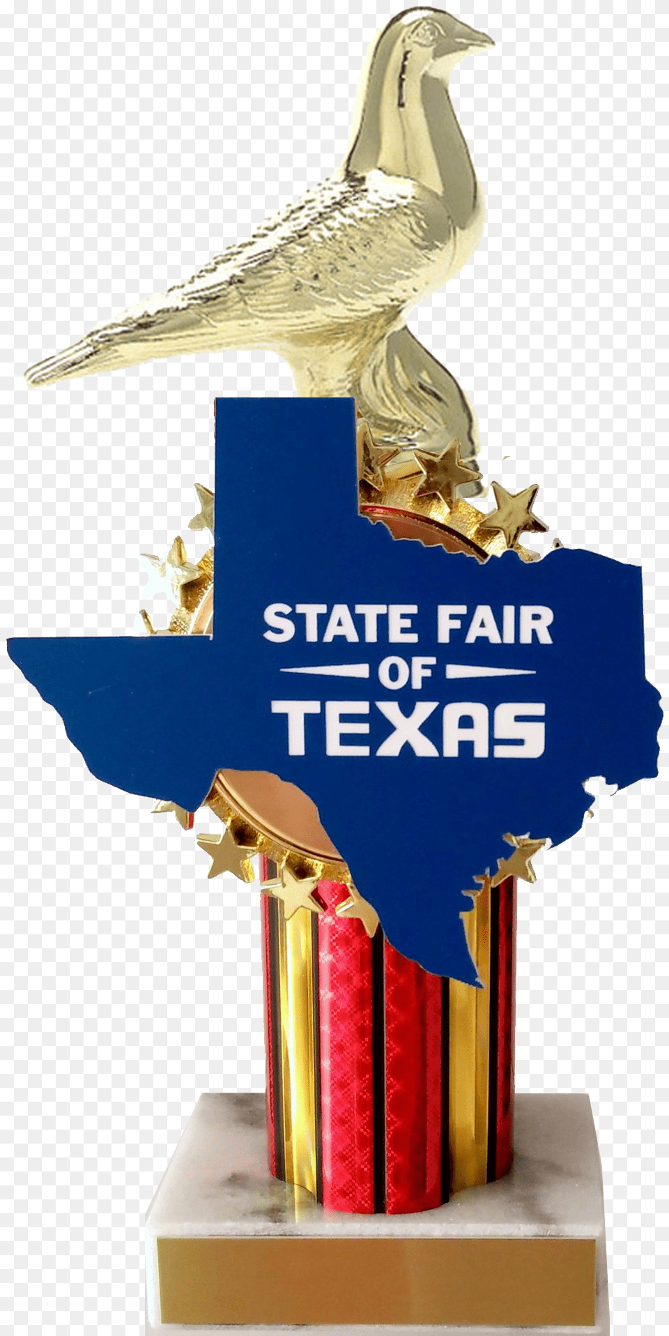 State Fair Pigeon Trophy With State Cutout Trophy Schoppy Trophy Pigeon, Animal, Bird Png Image
