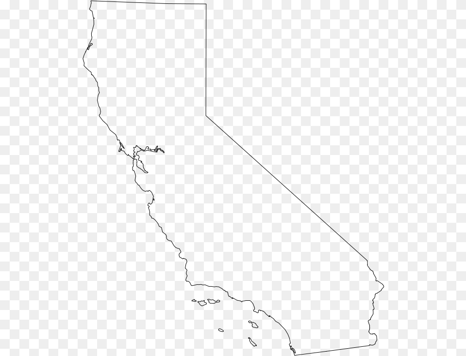 State Map Clipart Image High Resolution Transparent California Outline, Gray Png