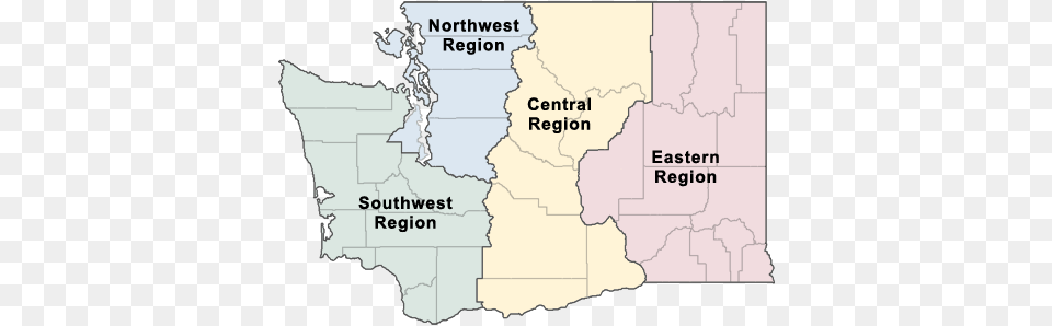 State Map Showing Ecology39s Four Regions With Links Washington Department Of Ecology Regions, Atlas, Chart, Diagram, Plot Free Png