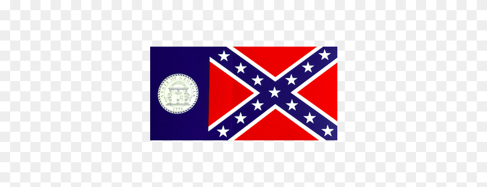 State Of Georgia Flag With Confederate Flag Sticker The Dixie Shop Free Png Download
