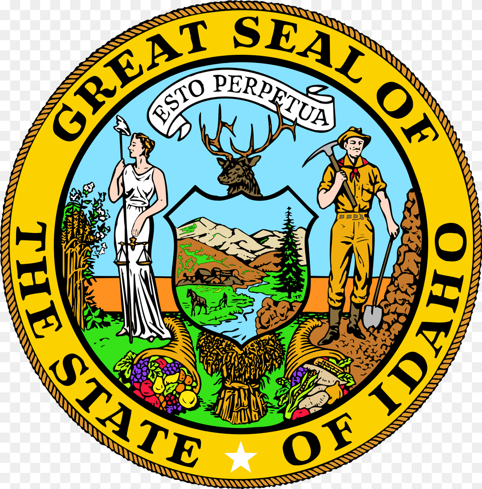 State Of Idaho Clipart Color Customizer, Symbol, Badge, Logo, Adult Free Transparent Png
