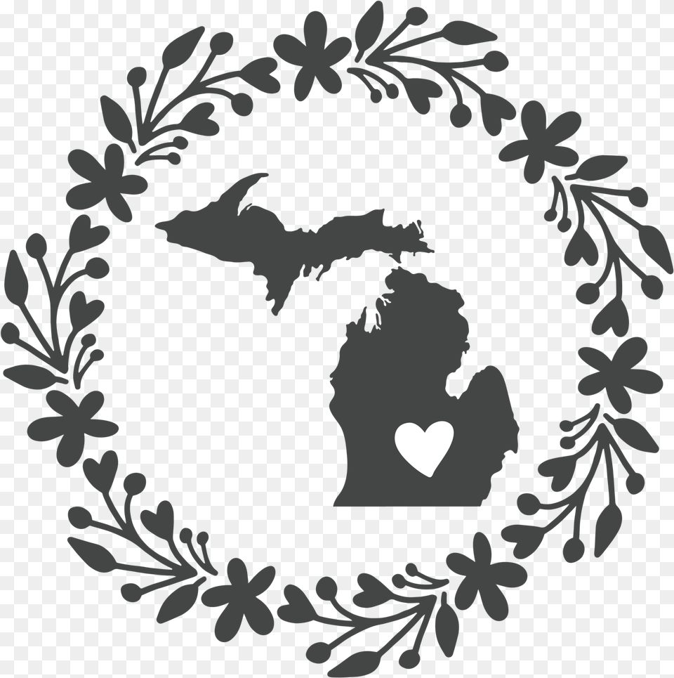 State Of Michigan Traverse City Michigan Heart, Stencil, Art, Graphics Free Transparent Png