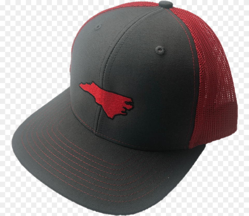 State Of North Carolina Red And Grey Mesh Adjustable Baseball Cap, Baseball Cap, Clothing, Hat Free Transparent Png