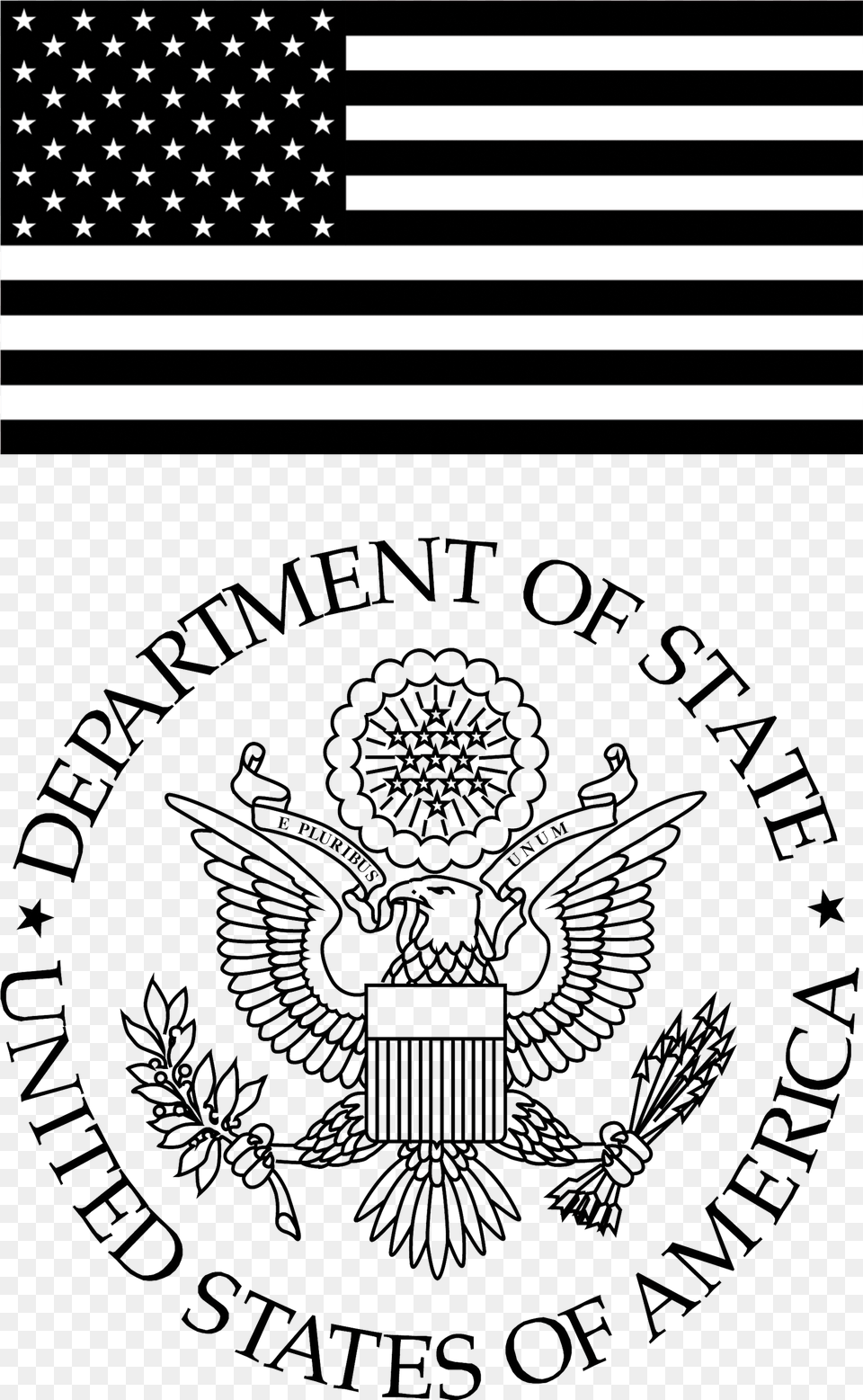 State Seal And Flag Stacked Department Of State Stamp, Emblem, Symbol, Blackboard Free Png