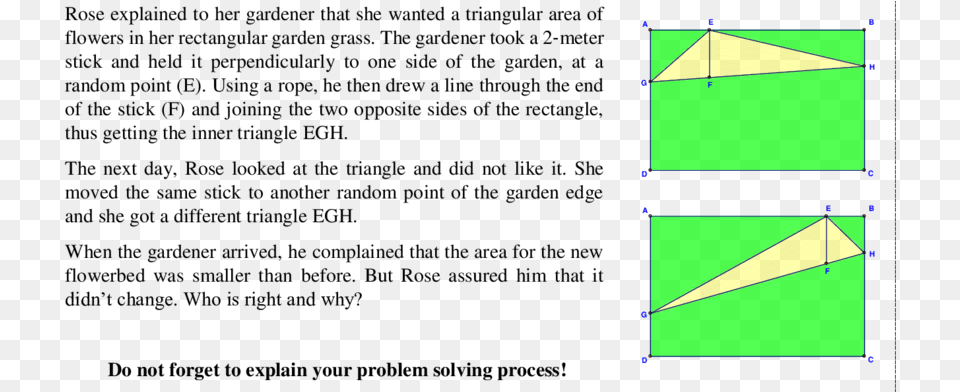 Statement Of The Problem 39building A Flowerbed39 Diagram, Triangle Free Png Download