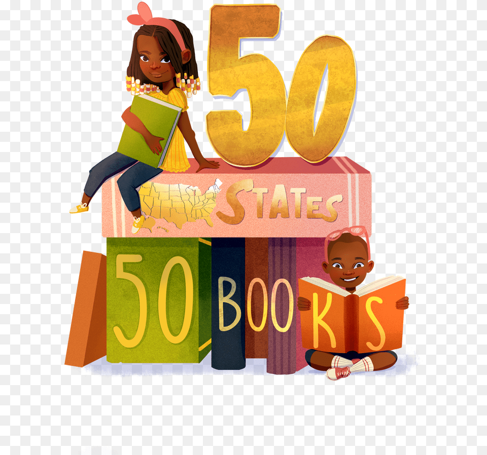 States 50 Books, Baby, Person, Child, Girl Free Png Download