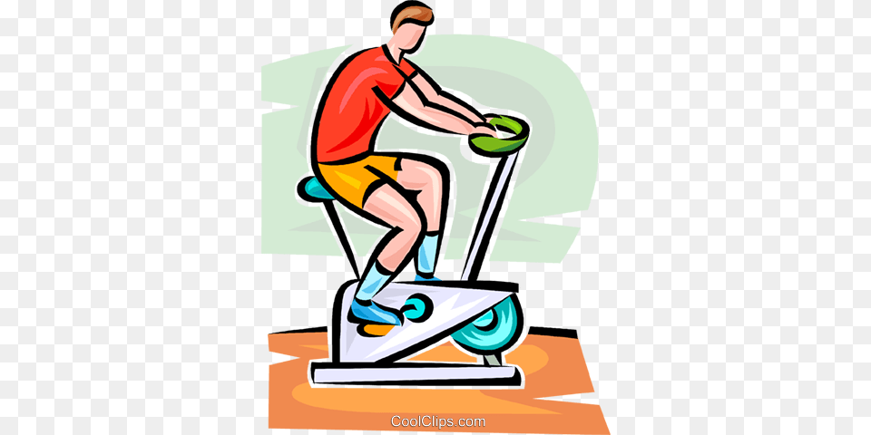 Stationary Bicycle Royalty Free Vector Clip Art Illustration, Person, Working Out, Fitness, Gym Png