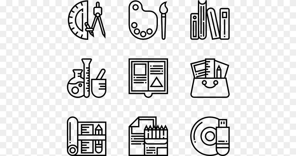 Stationery Corruption Icons, Gray Png