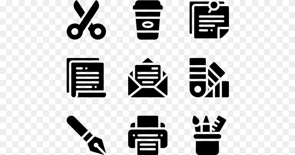 Stationery Financial Icons, Gray Free Png Download
