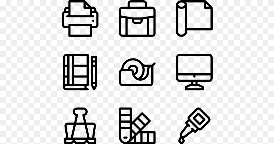 Stationery Museum Icons, Gray Png