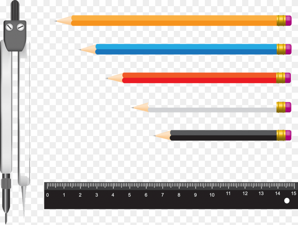 Stationery Pencils Vectors Do Dung Hoc Tap Vector, Pencil Free Transparent Png