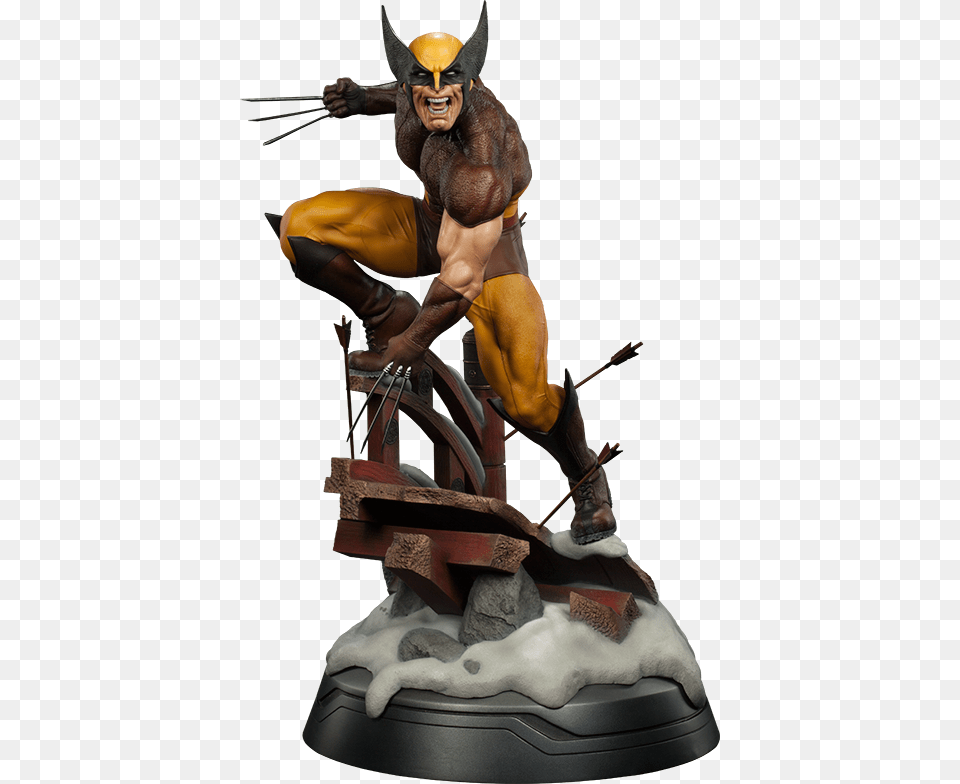 Statua Wolverine Brown Costume, Adult, Male, Man, Person Png Image