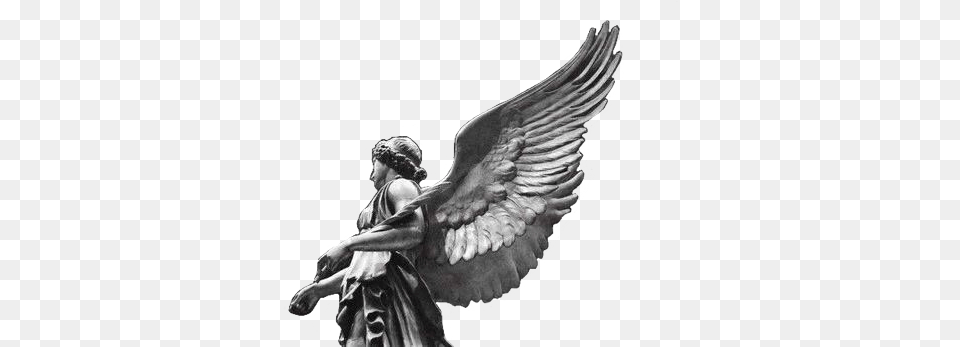 Statue Angel Lovely Usewithcredit Black And White Angel Aesthetic, Adult, Bride, Female, Person Png Image