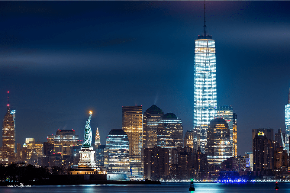 Statue Of Liberty Amp 1 World Trade Centre, Architecture, Urban, Office Building, Metropolis Png