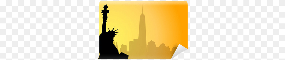 Statue Of Liberty Amp New York Vector Wall Mural Pixers Nyc Smarts The Question And Answer Game And Fun Book, City, Metropolis, Urban, Silhouette Png Image