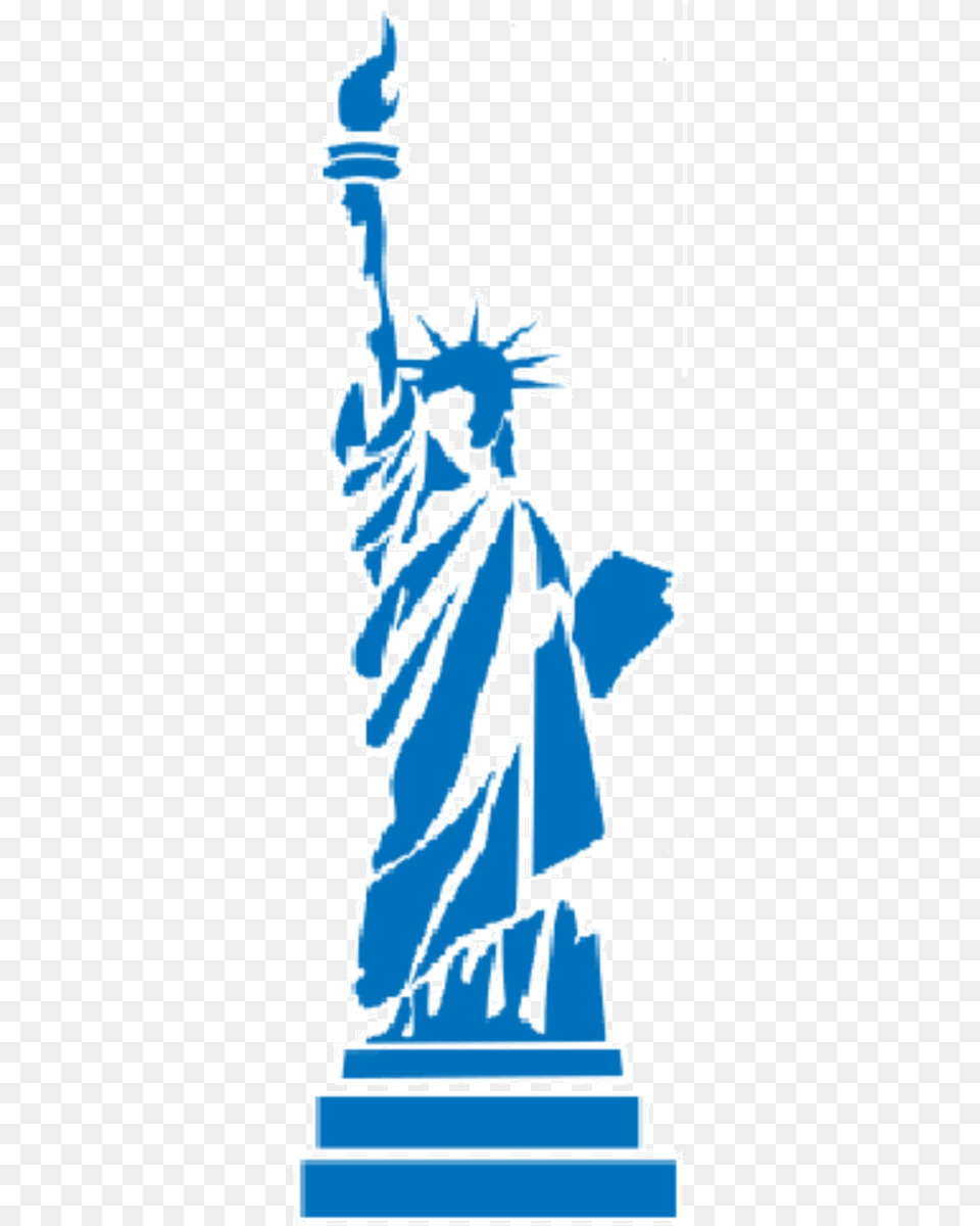 Statue Of Liberty Blue Silhouette Blue Statue Of Liberty, Person Free Png Download