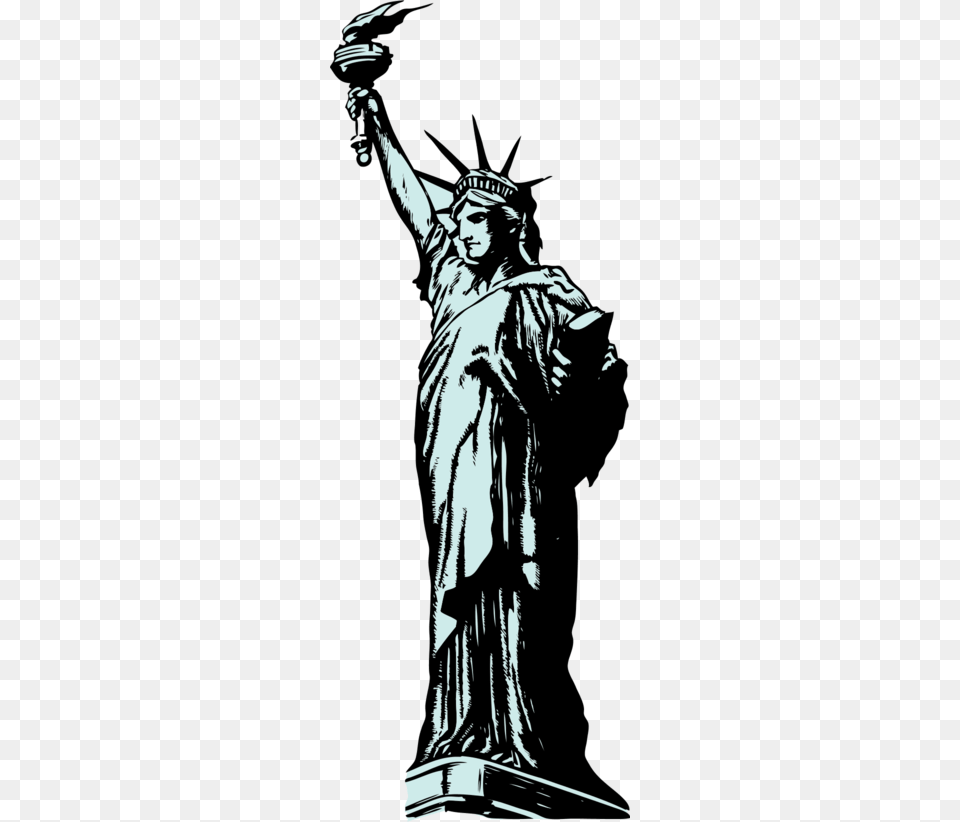 Statue Of Liberty Clipart Black And White, Art, Adult, Male, Man Free Png Download