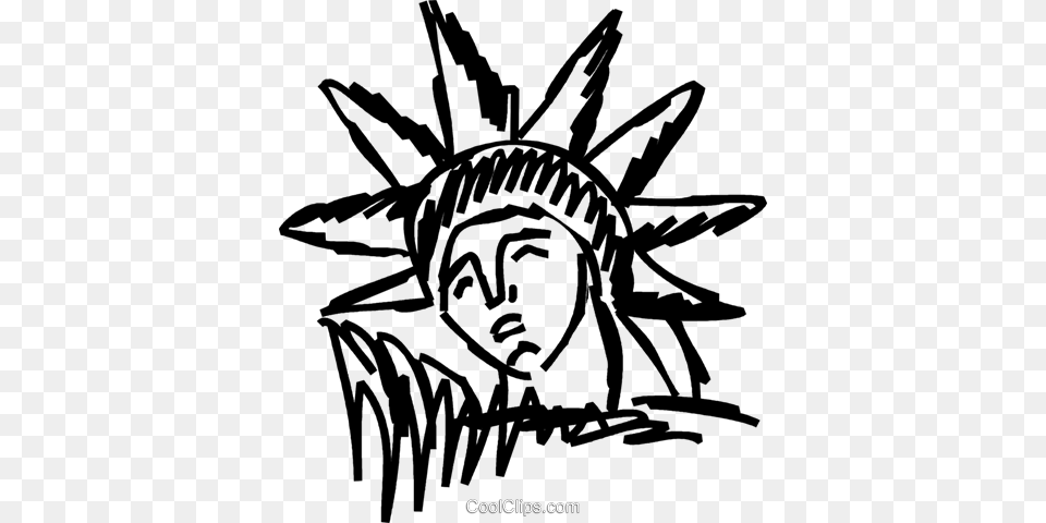 Statue Of Liberty Clipart Statue Of Liberty Royalty Star Inside Sun Symbol, Art, Face, Head, Person Png