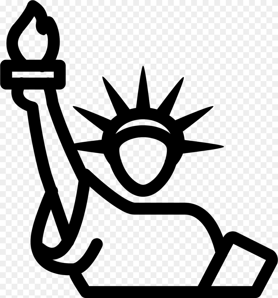 Statue Of Liberty Clipart Torch Statue Of Liberty Icon, Gray Png