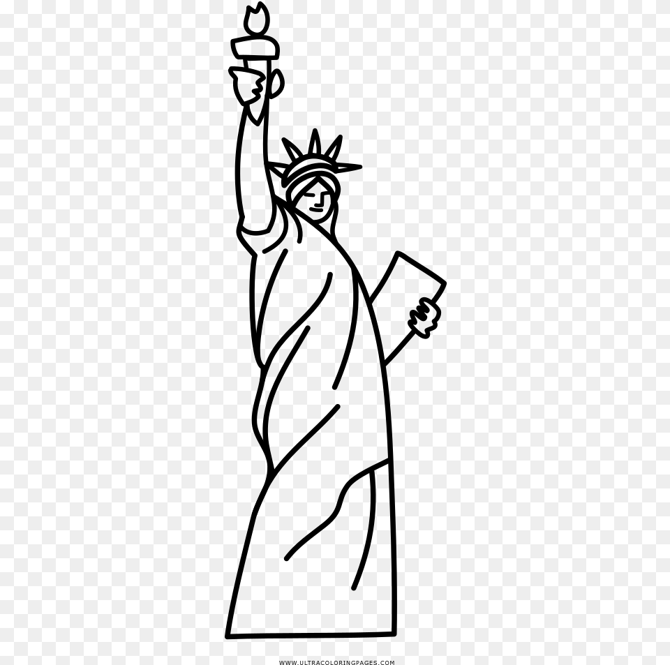 Statue Of Liberty Coloring, Gray Free Png