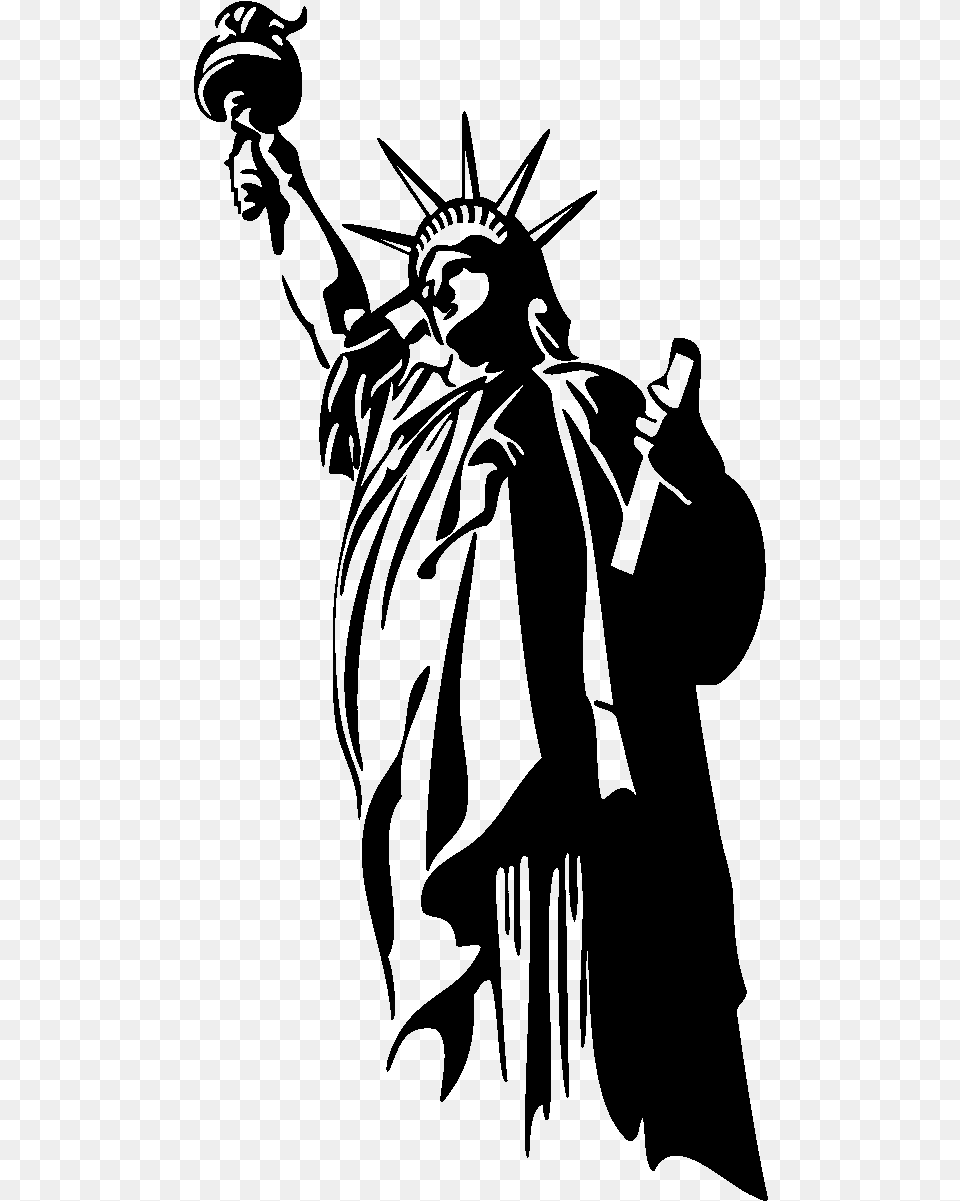 Statue Of Liberty Drawing Clip Art Statue Of Liberty Dessin, Gray Png Image