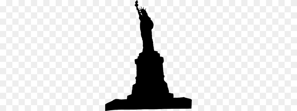 Statue Of Liberty Enligtening Silhouette Clip Art Silhouette, Person, Architecture, Building, Monument Png