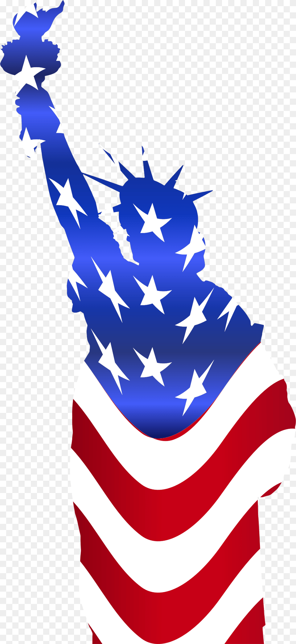 Statue Of Liberty Flag Clip Arts, American Flag, Person Free Png Download