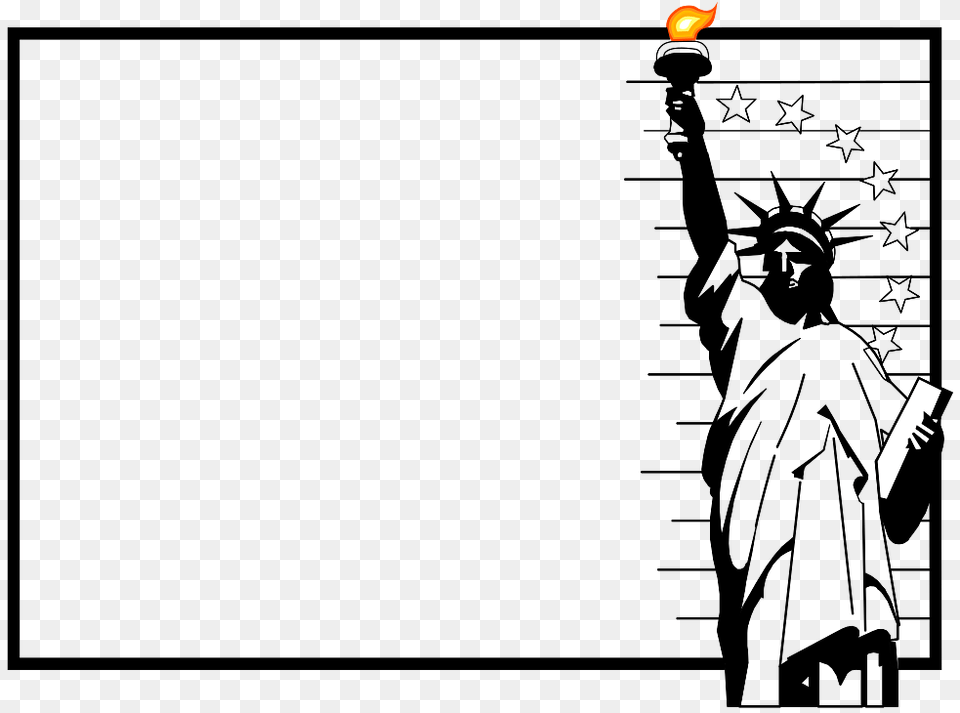 Statue Of Liberty Frame, Light, People, Person, Adult Free Transparent Png