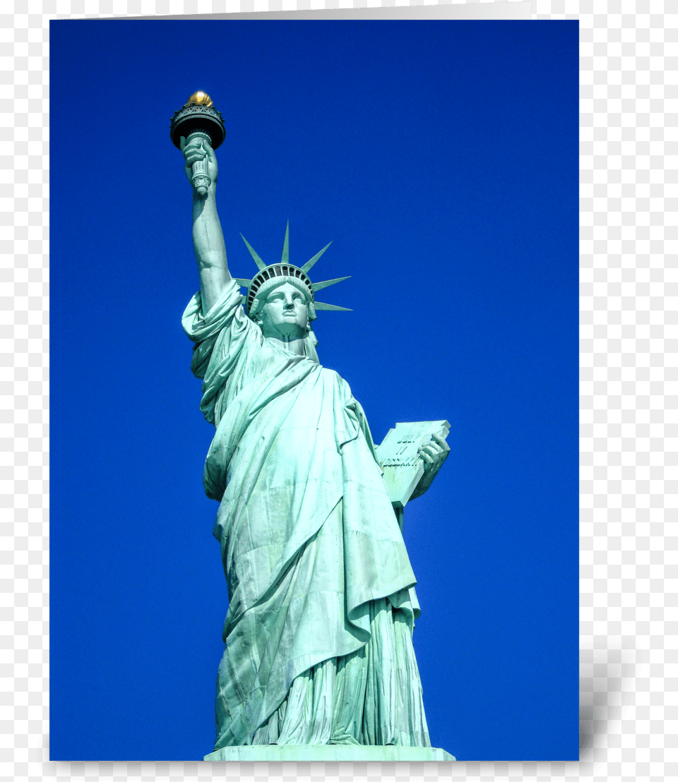 Statue Of Liberty Greeting Card Statue Of Liberty, Art, Adult, Person, Man Free Transparent Png