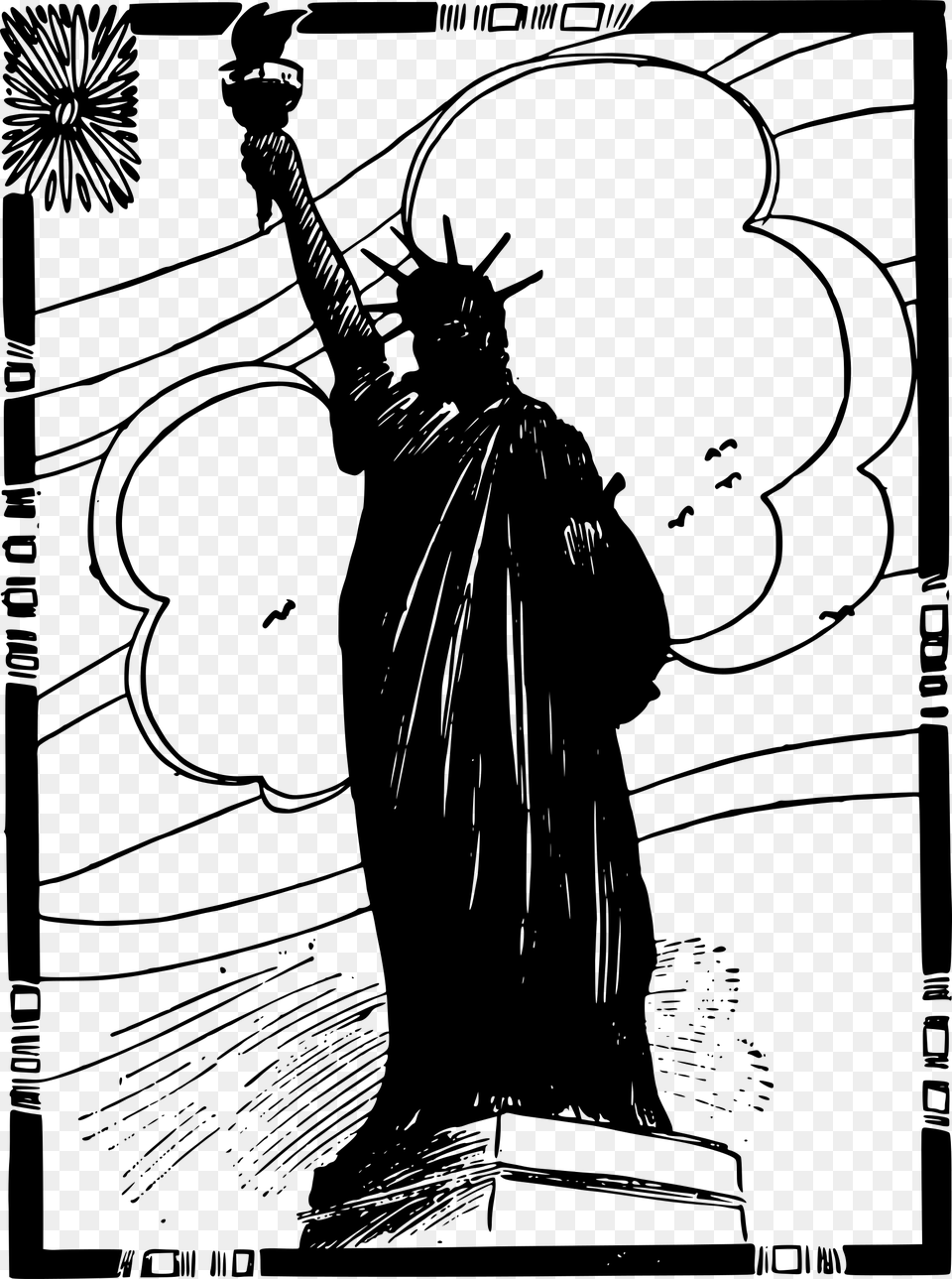 Statue Of Liberty Illustration, Gray Free Png