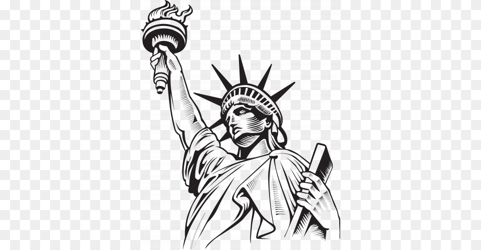 Statue Of Liberty Illustration Clipart Statue Of Liberty, Adult, Male, Man, Person Png Image
