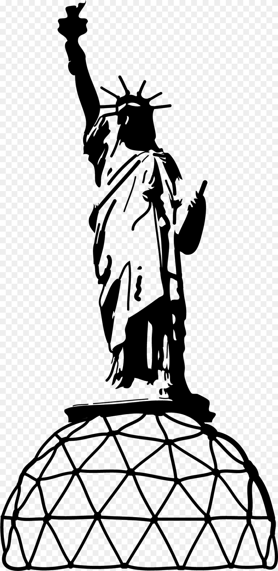 Statue Of Liberty Line Art Illustration, Gray Png Image