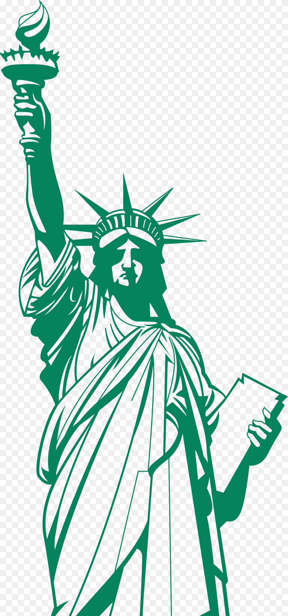 Statue Of Liberty Logo Graphic Black And White Estatua De La Libertad, Art, Person, Drawing, Light Png Image