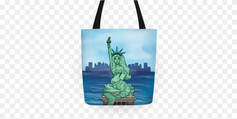 Statue Of Liberty Mermaid Tote Statue Of Liberty Bag, Accessories, Handbag, Tote Bag, Purse Png Image