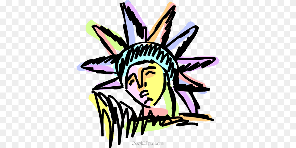 Statue Of Liberty Royalty Vector Clip Art Illustration, Book, Comics, Publication, Face Png Image