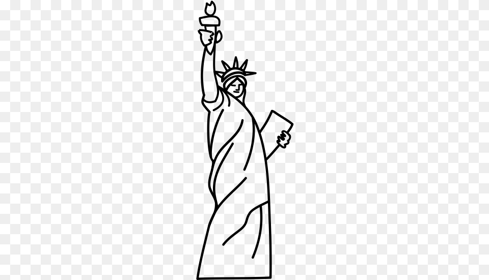 Statue Of Liberty Rubber Stamp Dibujos De La Estatua De La Libertad, Gray Free Png Download