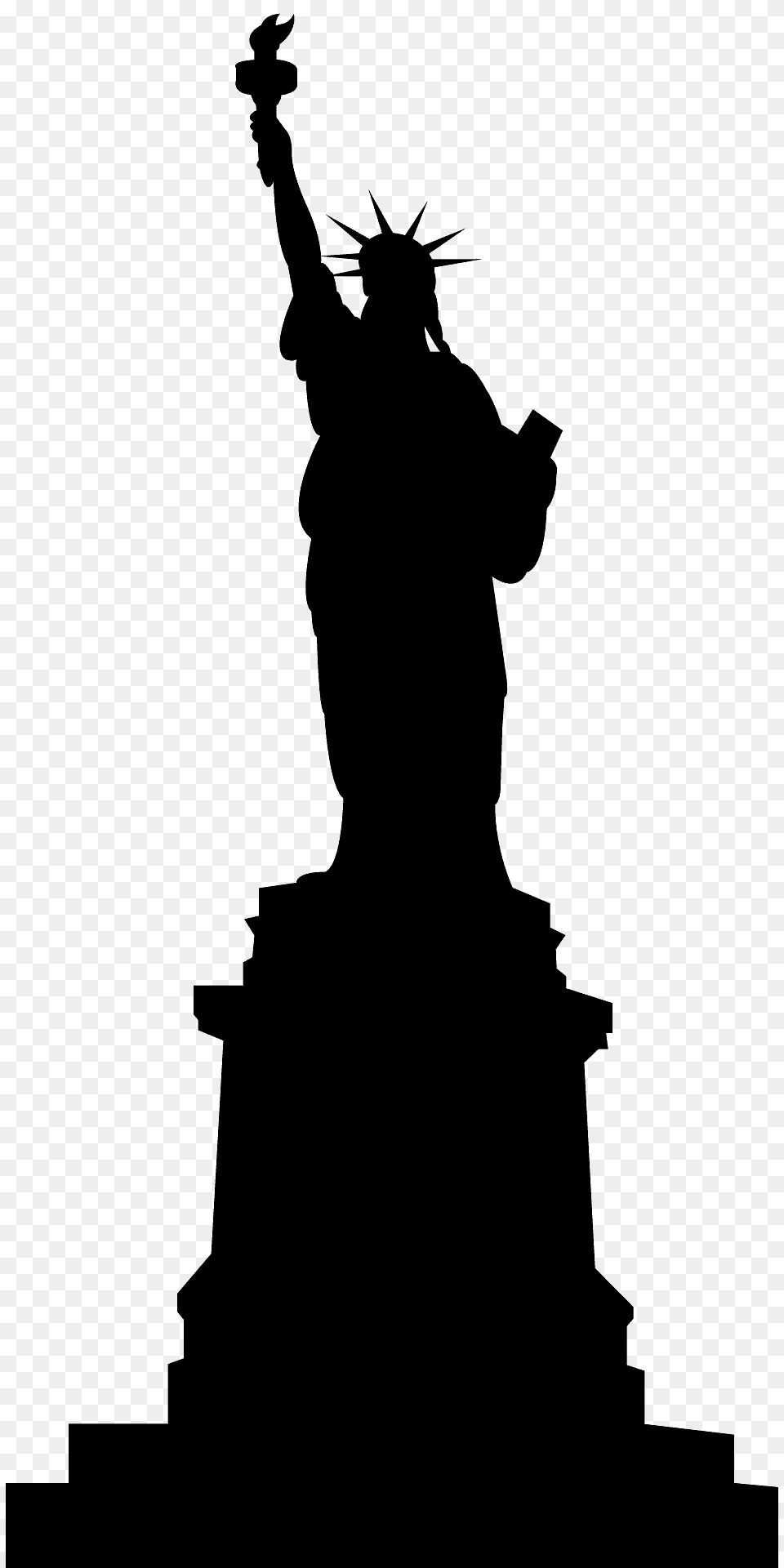 Statue Of Liberty Silhouette, Art, Person, Sculpture, Landmark Free Transparent Png