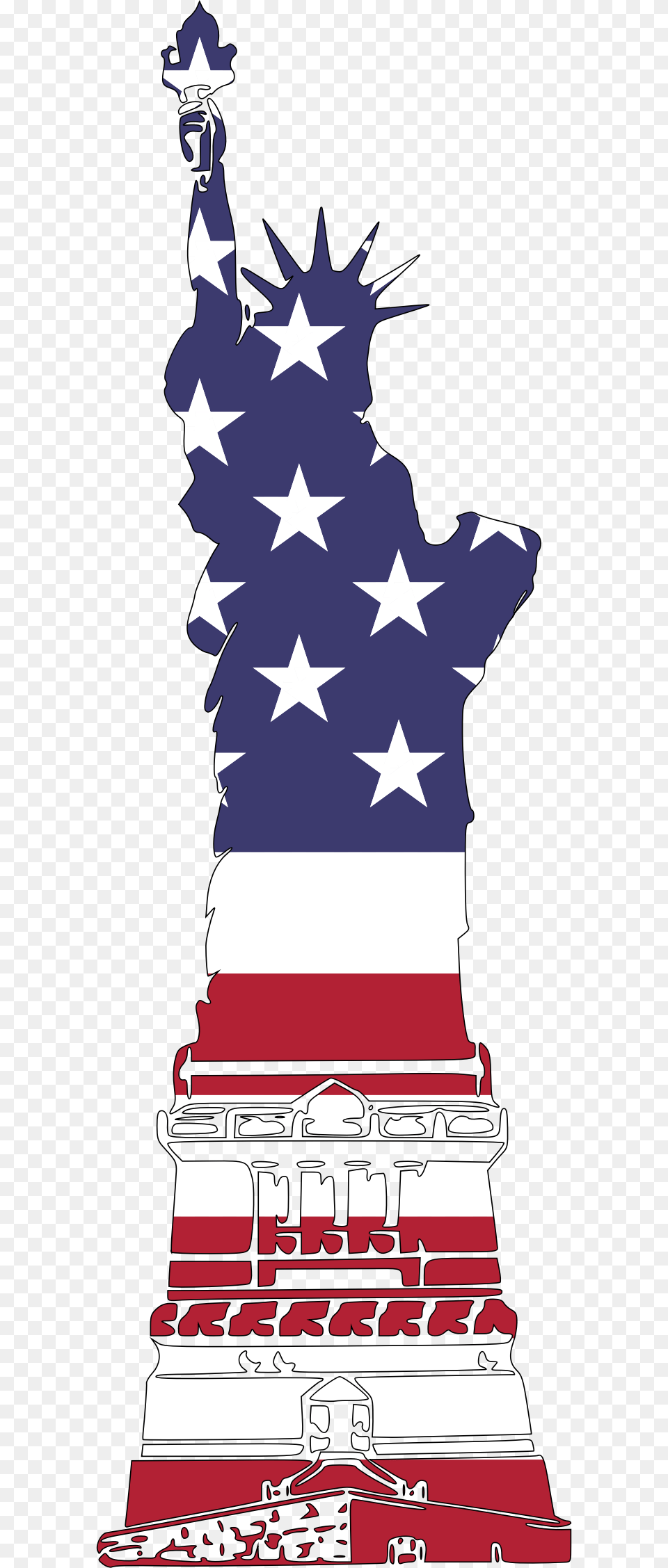 Statue Of Liberty Wrapped With The Flag Clip Arts Transparent Statue Of Liberty Clip Art, Person Free Png