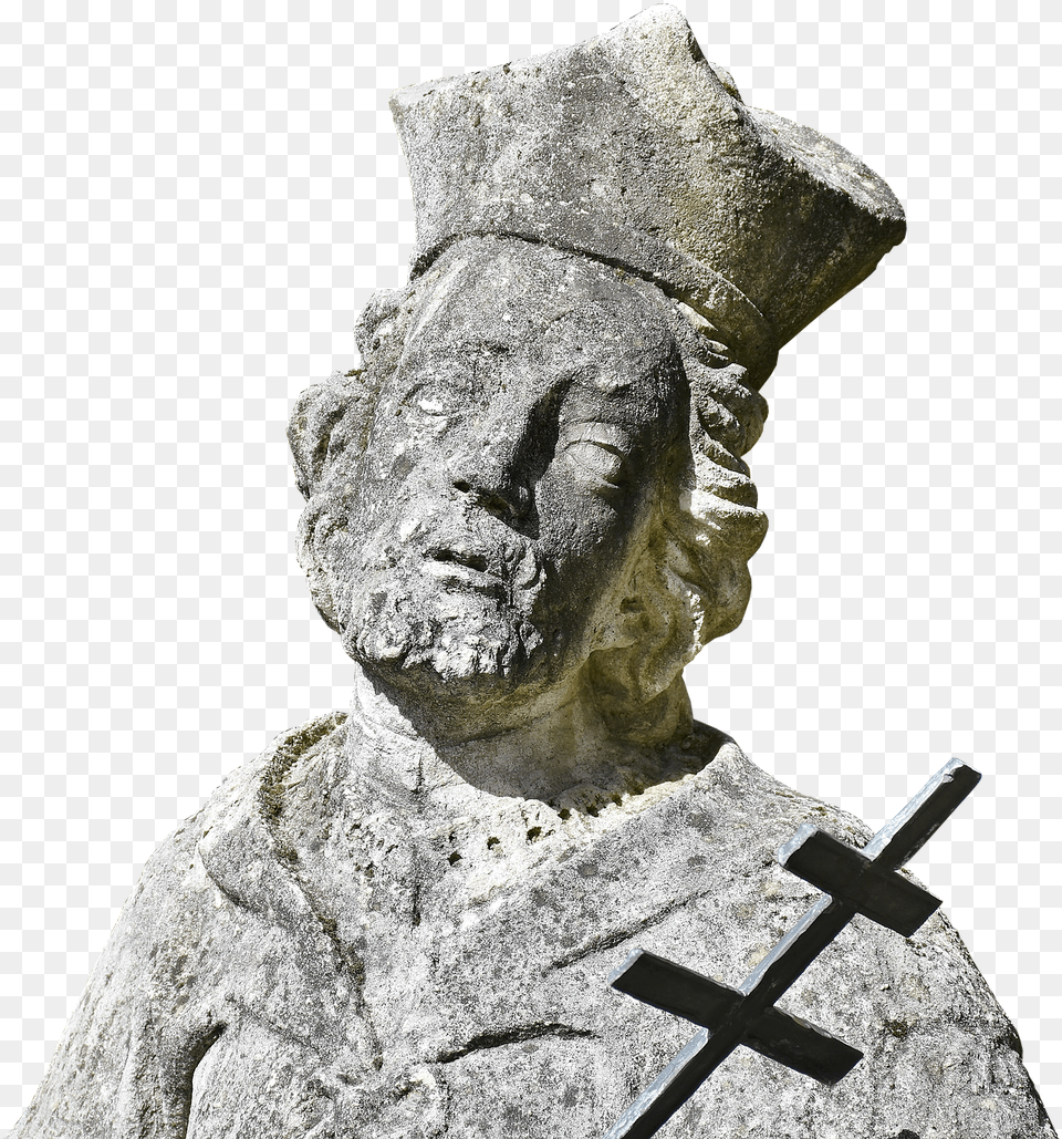 Statue Stone Sculpture Sculpture, Symbol, Cross, Person, Man Free Png