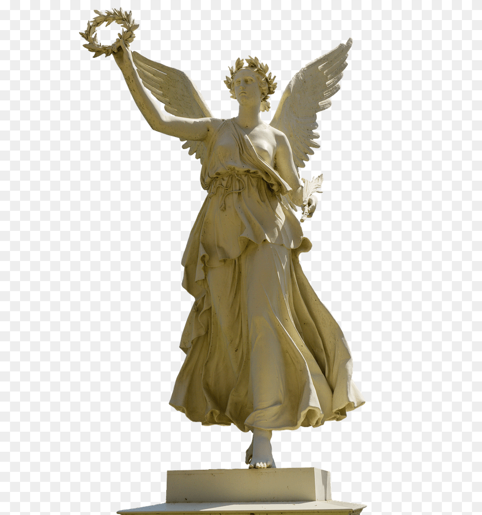Statue Woman Holding Crown, Person, Angel, Face, Head Png