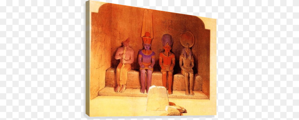 Statues From Ancient Egypt Canvas Print David Roberts Ancient Egypt, Archaeology, Art, Painting, Adult Png