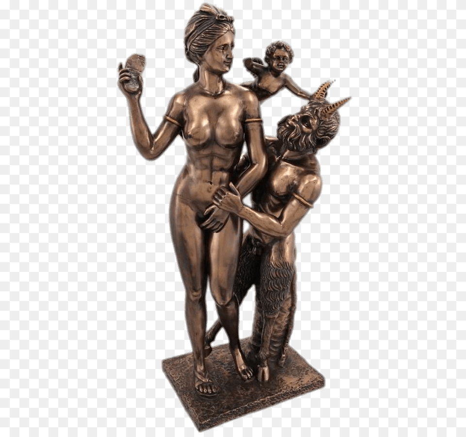 Statuette Of Pan And Aphrodite, Bronze, Adult, Male, Man Png